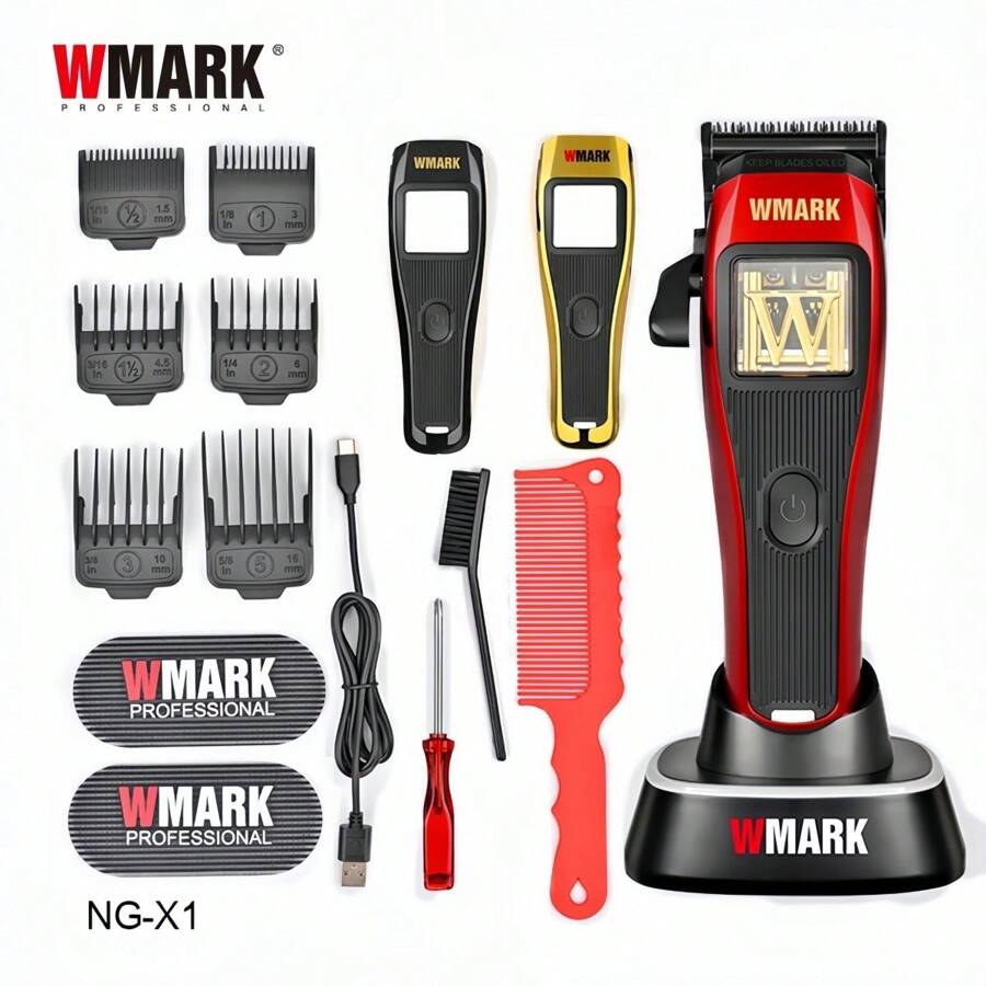 Wmark 理发器专业电动理发器大功率理发器充电底座理发器可调节理发器 NG-X1 - 彩色 - 查看 1