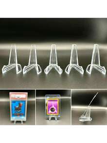 10/20 piezas Soportes de exhibición de caballete ajustable de acrílico transparente - Diseño triangular para un soporte seguro de tarjetas, uso doméstico y comercial, elegante y duradero para tarjetas deportivas, versátil para exhibir artículos pequeños, construcción duradera y resistente, perfecto para minorista, hogar y oficina, soportes de exhibición de acrílico