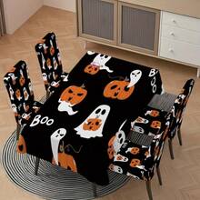 1/4/6/8 Stücke, modische Halloween-Stil bedruckte Stuhlbezüge/Bürostuhlbezüge/Stuhlbezüge für Esszimmer, geeignet für moderne tägliche Dekoration in Innenräumen von Familien-Restaurants und Hotels. Die elastischen Stuhlbezüge können gereinigt werden und sind ein ideales Halloween-Geschenk