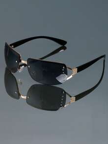 Kính mát thời trang gọng lớn Y2g Retro mới cho nam nữ không gọng đơn giản, phong cách Punk, cá nhân hóa, tiệc tùng, đường phố, chụp ảnh, sàn diễn thời trang - Nhiều màu - Xem 1