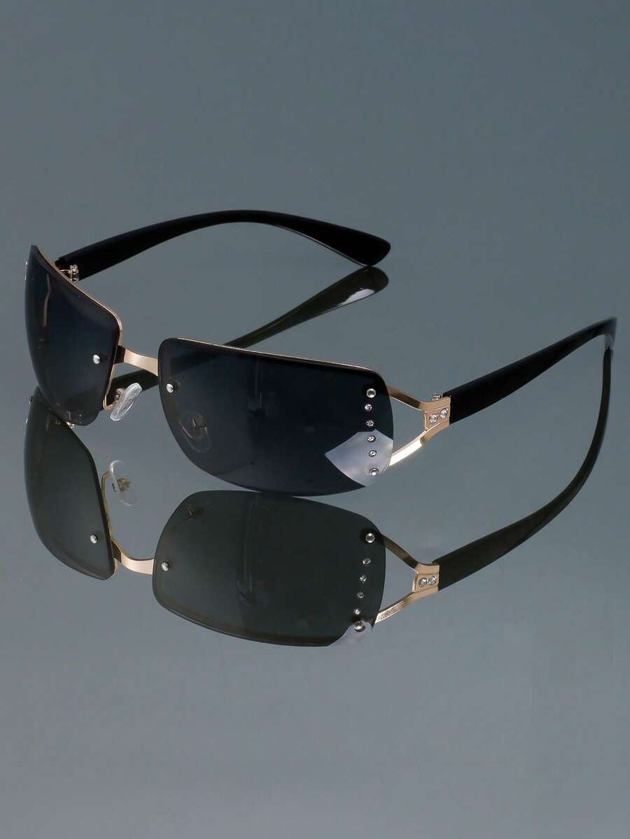 Kính mát thời trang gọng lớn Y2g Retro mới cho nam nữ không gọng đơn giản, phong cách Punk, cá nhân hóa, tiệc tùng, đường phố, chụp ảnh, sàn diễn thời trang - Nhiều màu - Xem 1