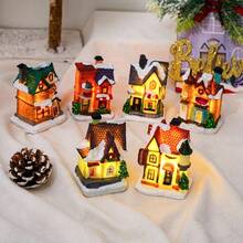 قطعة واحدة من زينة عيد الميلاد من الراتنج، زخرفة منزل الثلج المضيء، منظر طبيعي مصغر لعيد الميلاد، مناسب لديكور المنزل في الشتاء واحتفالات العطلات، حفلات الأعياد، حفلات عيد الميلاد، ديكور هالوين، ديكور العطلات، ديكور الأعياد، هدايا الحفلات، ديكور حفلة عيد الميلاد الممتعة، عيد ميلاد سعيد، السنة الجديدة سعيدة، ديكور عيد الميلاد، هدية عيد الميلاد المثالية للأصدقاء