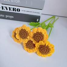 10pcs Handmade Crochet Daisy Flower Versatile Decor For Home, Car, Office, Charming Personal Touch, Simulation Flower Gift For Girlfriend Valentine's Or Teacher's Day Mother's Day Wedding Birthday Decor