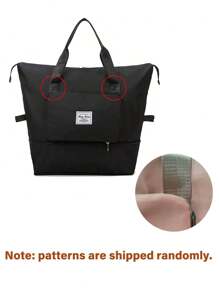 1 件轻便旅行行李袋，带行李带设计。大容量可折叠手提包。商务旅行手提包。简约运动包。坚固的储物袋。单肩包。男女皆宜。适合假日购物、户外、春季和夏季。注意：随机字母和衬里颜色。旅行包，手提箱，过夜包，健身包，周末包，行李袋，随身携带包，大学包，行李袋，周末包，医院包，冬季