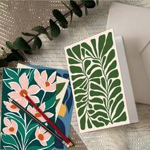 12 张带信封的复古植物贺卡 - 复古美学花卉和水果设计便条卡，6 种独特风格，可用作礼物、邀请函、日记或墙面装饰 - 彩色 - 查看 3