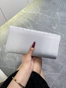 Lightweight, Business Casual Bag Design, Bag Evening Bag, Dinner Bag Glamorous, Elegant, Exquisite, Quiet For Party Girl, Woman Perfect For Party, Wedding, Prom, Dinner/Banquet, Perfectly Matching With Prom Accessories, Perfectly Matching With Bridal Party, Best Choice Elegant Bag For Bridal Shower - Silver - View 10