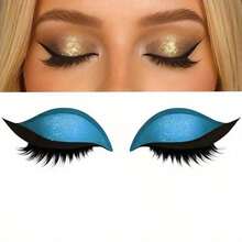 The New Self-Adhesive Shiny Golden Onion Glitter Powder Eyeliner, Eyeshadow And Eyelash Sticker Three-In-One Is Reusable And Suitable For Parties. Halloween, Music Festivals, Christmas, Multiple Colors To Choose From To Create A Thick And Big Eye - 銀色 - 查看 3
