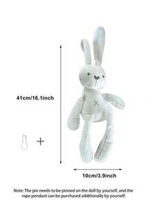 1 pieza Muñeco de peluche de conejo blanco, animal de peluche suave y lindo para niños - Blanco - Ver 6