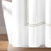 LUSH DECOR Hotel Collection Shower Curtain White/Wheat Single 72X72 Halloween-Fall Decor-Room Decor - White/Wheat - View 4