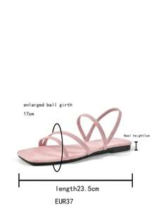 New Fashion Women Slippers, Stylish Casual Roman Style Slip-On Sandals In Black, Beige, Brown, Coffee, Orange Colors, Casual Flat Slippers, Solid Color Thick Woven Comfortable Beach Sandals, Blogger Recommended Thick-Sole Sandals, Summer Beach Shoes, Elegant Buckle Low Heel Round Toe Slippers, Odor-Resistant Non-Slip Simple Deer Suede Fabric Outdoor Slippers, Versatile Flat Slip-On Shoes, Size Runs Large Please Order Carefully - Pink - View 8