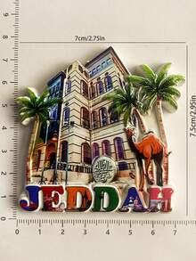 1 pieza Imán de nevera 3D cultural, Diraiyah Old Town, Arabia Saudita, regalo de recuerdo de viaje, decoración del hogar Día Nacional Saudí Arabia Saudita