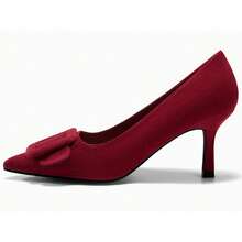 Women's Pointed-Toe Stilettos, Elegant High Heels, Shoes For Weddings And Formal Occasions, Women's Dress Shoes Burgundy High Heels - 酒紅色 - 查看 5