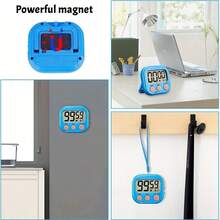 1个数字厨房计时器 | 双显示屏，多功能秒表，带开始/停止按钮、闹钟和计数器 - 烘焙必备，现代厨房配件，小巧设计，粉色/白色/绿色/红色/蓝色可选[不含电池] - 彩色 - 查看 7