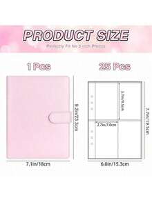 1 pieza Álbum de fotos A5 de KPOP con 25 páginas, 4 bolsillos por página y 200 espacios para tarjetas, con cubierta de piel sintética para organizar tarjetas