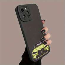 Funda para teléfono Mate con un diseño de automóvil de lujo con ojos, que ofrece 360 ​​grados y es compatible con varios modelos, incluidos 11, 12, 13, 14, 15 Pro, 16, XR, X/XS, 8 Plus, SE y. - Negro - Ver 2