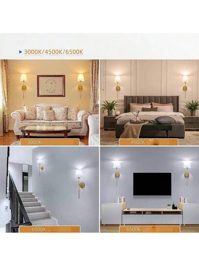 Battery Operated Wand Sconces Fabric Shade, Rechargeable LED Lights Set Of 2, Dimmable Wireless Lamp Temperature, 12 RGB Remote Bedroom Living Room Hallway view 7