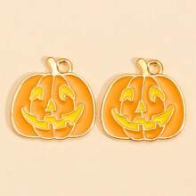 10pcs Halloween Enamel Accessories Pumpkin & Ghost Pendant, Suitable For DIY Jewelry Making Earrings Necklace Crafts Halloween Party Gifts