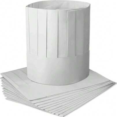 Tytroy White Adjustable 9" Paper Tall Chef Hat