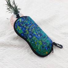 1pc Retro Flowers Printing Eyewear Cases Cover Sunglasses Case Sunflower Chrysanthemum Glasses Box With Zipper Portable Eyeglass Cases
