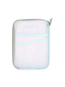 1Pc Double Layer Mesh Classification Bag, Exam Tutoring Bag, Elementary School Student Handbag, Book Carrying Bag - Multicolor - View 12