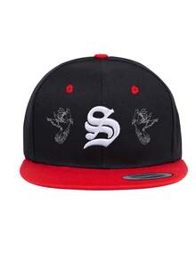 1 szt., męska czapka bejsbolówka z gotycką literą S, haftowana w 3D, Halloween, do gry w baseball, koszykówka, jesienne stroje, styl sportowy, amerykański duch, strój z lat 90., jaskrawe kolory, dla mężczyzn i kobiet, sportowa czapka hip-hopowa, regulowana, chroniąca przed słońcem czapka na co dzień, na wiosnę i jesień, podróże, imprezy i plażę - jednolity kolor - Zobacz 19