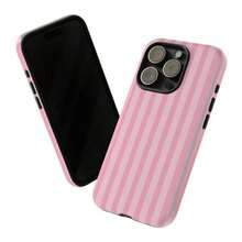 Funda protectora para teléfono con diseño de rayas rosas (1 unidad), compatible con phone 11, 12, 13, 14, 15, 16 Pro/Pro/Plus - Blanco - Ver 2