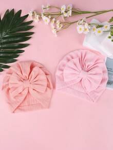 8 sombreros lindos de colores de caramelo para todas las estaciones, gorro con diadema bordada con adorno de lazo, adecuado para bebés de 1 a 12 meses, diadema para bebés recién nacidos niñas y niños, tejido elástico cosido a mano, decoración linda para productos de bebé - Multicolor - Ver 3