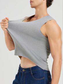 2pcs Men Double-Sided Fleecy Seamless Unisex Vest, Contoured Fit Undershirt With Brushed Lining, Fall / Winter