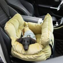 HAZOOWILL 冬季宠物车载安全座椅，适用于猫狗 - 保暖旅行包，带固定钩和提手，灯芯绒面料，适用于前排/后排汽车座椅，多场景适用（咖啡馆/公园/户外/居家），圣诞礼物