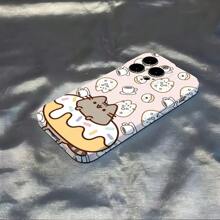 Cute Cartoon Pusheens Phone Case For IPhone 16, 16E, 15, 14, 13, 12, 11 Pro Max, Shockproof Hard PC Back Cover With Camera Protection