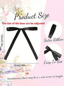 10/20pcs Ribbon Bow Cake Decorations, Silk Cake Skirt, Graduation Cake Toppers, Birthday Party Table Decorations,Birthday Cake Topper Balletcore Birthday Cake Topper Black Bow Ribbon Cake Decoration For Birthday Shower Wedding Party - Multicolor - View 11