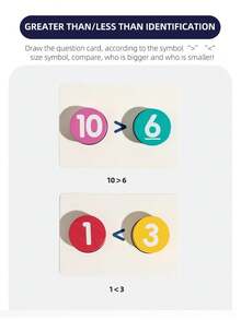 儿童木制数字板。数学加减法教具。认知配对学习启蒙及幼儿思维益智玩具。数字计算玩具 - 彩色 - 查看 8