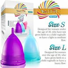 Talisi Menstrual Cups - Reusable Soft Period Cups - Menstruation Feminine Hygiene Products With Silicone Collapsible Sterilizer Case - Regular & Heavy Flow - Large, Small Size Copa Menstrual Kit