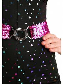 Dreamgirl Adult 70s Disco Costume Women, Disco Jumpsuit, Disco Halloween Costume - màu đen - Xem 8