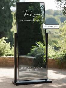 1 pieza Adhesivo decorativo personalizado para espejo, decoración de vidrio autoadhesiva para sala de estar, dormitorio, baño, diseño de fuente elegante, adhesivo de espejo de moda, disponible en negro, blanco, rosa, rojo, amarillo, dorado, multicolor, verde y talla grande