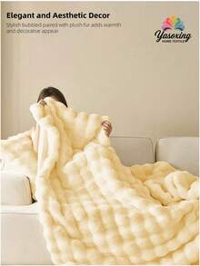 1 chiếc chăn lông thỏ giả mềm mại và ấm áp, kiểu dáng sang trọng, phù hợp cho phòng khách, phòng ngủ, ghế sofa, có các kích cỡ lớn, đôi và cực lớn. Chiếc chăn lông dài sang trọng và mềm mại này rất thoải mái, là lựa chọn lý tưởng cho gia đình, ký túc xá và mùa tựu trường. - Vàng nhạt - Xem 2