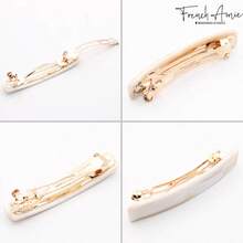 LZFrench Amie Small 2 1 4 Inch Celluloid Handmade Hair Barrette Slip Grip Durable Styling Women Hair Accessories Hair Clip For Girls Made In France Ivory 7402