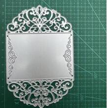 1件套蕾丝花朵金属切割模具，用于卡片制作、婚礼邀请卡边框切割，碳钢压花模板切割工具，适用于DIY剪贴簿纸卡相册工艺用品 - 銀色 - 查看 6