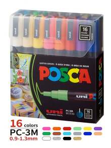 1套日本UNI三菱丙烯马克笔，包含PC-1M/3M荧光笔、5M马克笔、水性笔0.7mm、2.5mm绘画荧光笔，适用于POP海报涂鸦 - 三菱馬克筆 - 查看 14