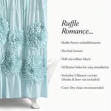 LUSH DECOR Serena Shower Curtain Blush 72X72 Halloween-Fall Decor-Room Decor - Spa Blue - View 1