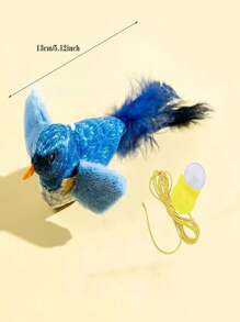 互动毛绒会说话的猫鸟玩具，具有逼真的鸣叫声，由合成纤维制成，带有人造羽毛，无需电池，卡通设计，适合室内猫咪活动和玩耍