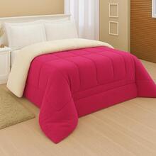 Sherpa Comforter Blanket And Blanket Double Queen Thick - Hot Pink - View 2