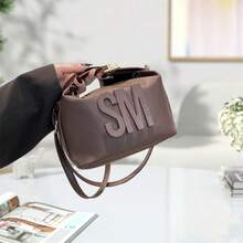 Square Crossbody Bag For Women  Letter Small Shoulder Purse Casual Handbag For Office Party Club - màu nâu - Xem 5