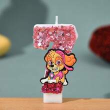 Świeca z cyframi 0-9, słodka, trójwymiarowa postać z kreskówki Psi Patrol, wtyczka do tortu urodzinowego, dekoracja na prezent