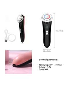 1pc Handheld Colorful Light Positive & Negative Ion Eye Massager, 6 Advanced Technologies Skin Rejuvenation Device, Facial Beauty Instrument, 400mAh Battery, 4 Modes, 3 Speed Adjustments, Effectively Removes Blackheads, Shrinks Pores, Fades Eye Wrinkles, Lifts & Firms, Brightens Complexion, Suitable As Birthday/Mother's Day Gift For Friends, Girlfriend