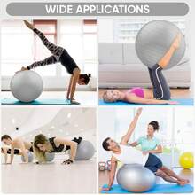 1pc Purple Yoga Ball, Fitness Ball, Therapy Ball, Mini Fitness Ball, Core Ball, 5 Sizes Fitness Ball, Mini Stability Ball, Yoga, Workout, Bending, Core Training And Physical Therapy, Improve Balance, Pregnancy Ball, Physical Therapy, Balance, Stability, Fitness, Office Ball Chair, Smooth Surface - Silver - View 4