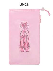 1/3 件便携式网状舞蹈包，带抽绳的芭蕾舞鞋收纳袋，可重复使用的高品质舞蹈鞋袋