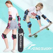 Adult/Kids Knee Pads Elbow Pads Wrist Guards 6 In 1 Protective Gear Set For Inline Roller Skating Skateboarding Scooter BMX Etc. - Black - View 7