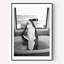 Set Of 1/3 Pcs Vintage Wall Arts Posters, Black And White Posters Vintage Fashion Posters, Modern Wall Decor, Office, Bathroom, Living Room, Bedroom, Home Decoration Unframed-Style