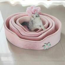 Bunny Bed, Rabbit Beds, Comfortable Guinea Pig Bed With Removable Mat, Washable Rabbit Couch, Suitable For Chinchilla, Hedgehog, Ferret (Pink)